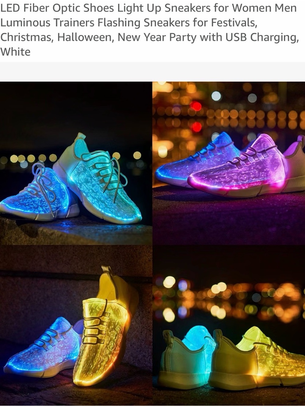 New in box LED Fiber Optic Light Up Shoes